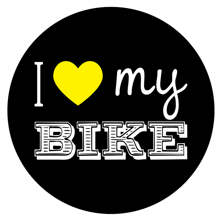 I Love My Bike Yellow Heart