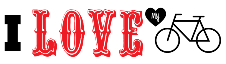 I Heart Love My Bike Red