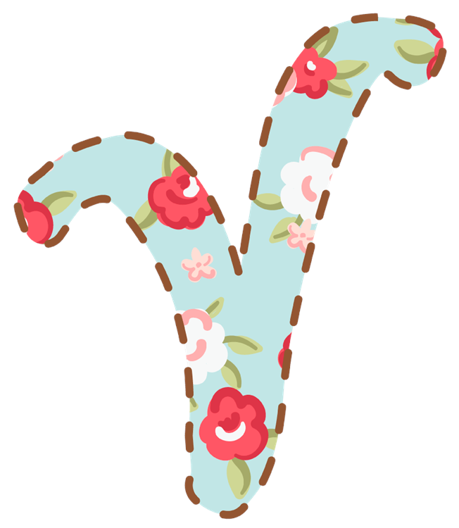 Letter V floral