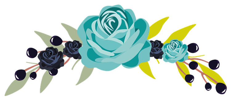 Blue Green Floral Arch