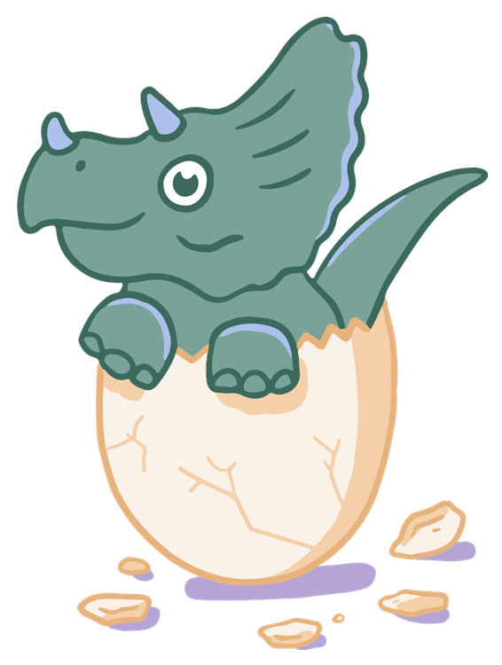 Hatching Triceratops Dinosaur