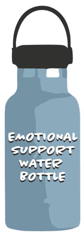Emotional Support Water Bottle Blue