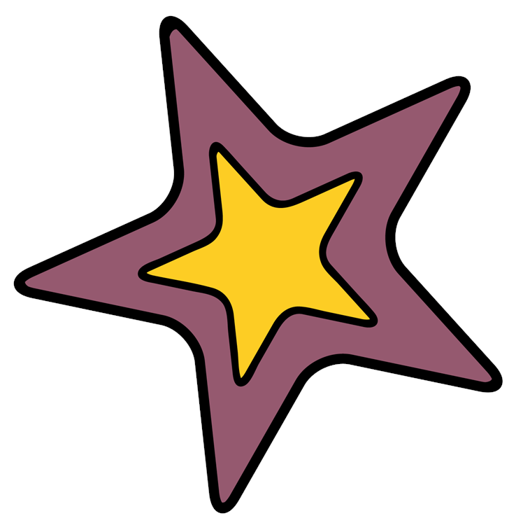 Purple Yellow Star