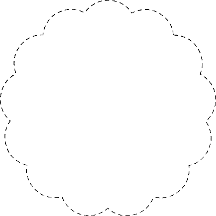 Scalloped Label 1.75" x 1.75"