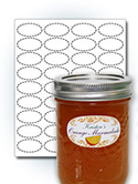 2" x 1" Oval Food Labels