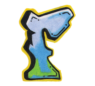 Graffiti Letter F Sticker