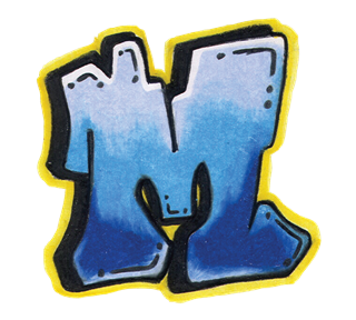 Grafffiti Letter M Sticker
