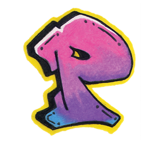 Graffiti Letter P Sticker