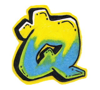 Graffiti Letter Q Sticker