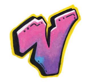 Graffiti Letter V Sticker