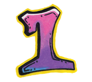 Graffiti Number 1 Sticker