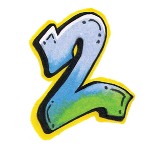 Graffiti Number 2 Sticker