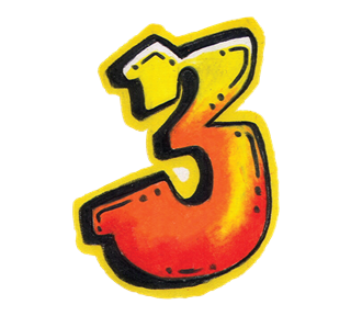 Graffiti Number 3 Sticker
