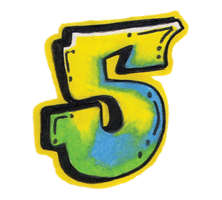 Graffiti Number 5 Sticker