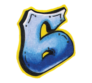 Graffiti Number 6 Sticker