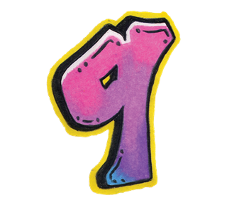 Graffiti Number 9 Sticker