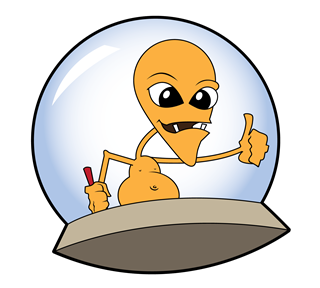 ALIEN THUMBS UP Sticker