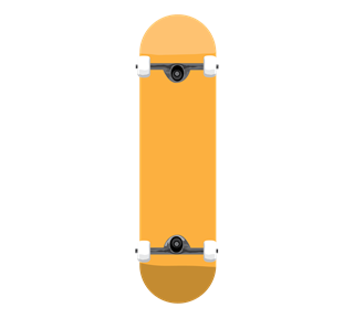 Yellow Skateboard Sticker