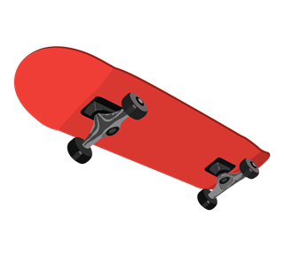 Red Skateboard Sticker