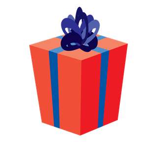 Red and Blue Christmas Present Sticker