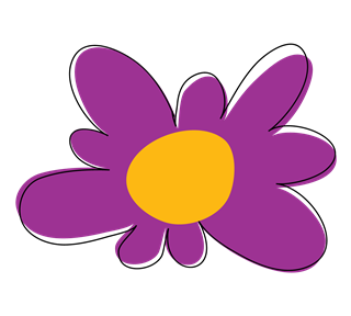 Purple Sketch Flower Sticker