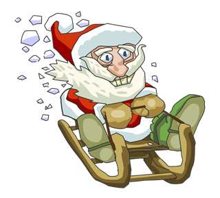 Santa's Christmas Sled Sticker