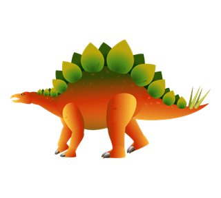 Multicolor Stegosaurus Dinosaur Sticker