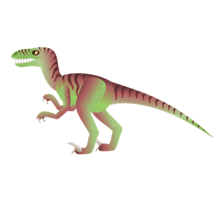 Stripped Velociraptor Dinosaur Sticker