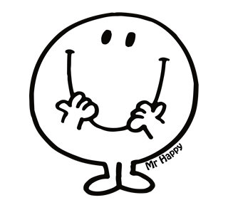 MRHAPPY_BW Sticker