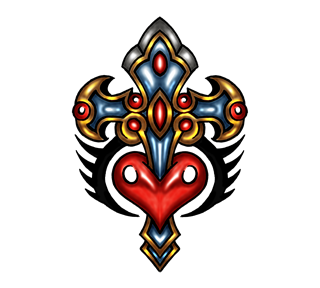 Heart Cross Sticker