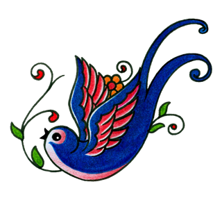 swallowblueredbelly Sticker