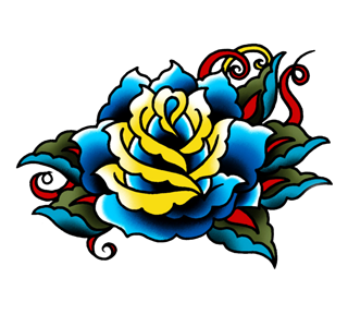 Blue Rose Flower Sticker