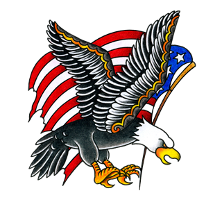 Eagle and Flag Sticker