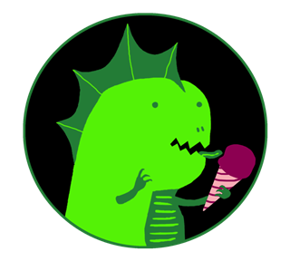 Dinosaur Dragon Ice Cream Sticker