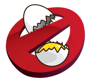 No Eggs Sticker