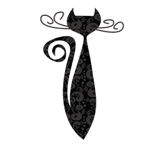 Patterned Black Cat Sticker