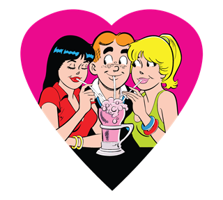 Archie Milkshake Love Heart Sticker