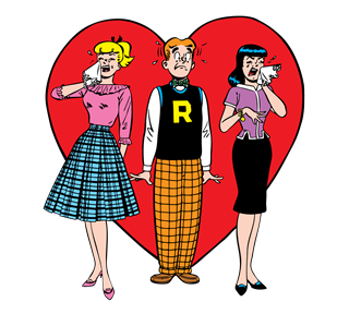 Archie Betty Veronica Love Heart Sticker