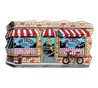 Pop Tates Chocklit Shoppe Sticker