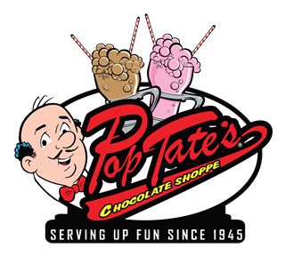 Pop Tates Shop Sign Sticker