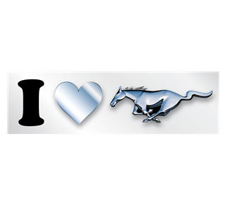I Heart Mustangs Horse Logo Sticker