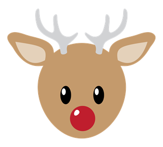 Baby Christmas Rudolph Head Sticker