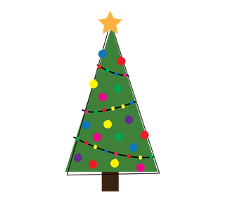 Cartoon Christmas Tree Sticker