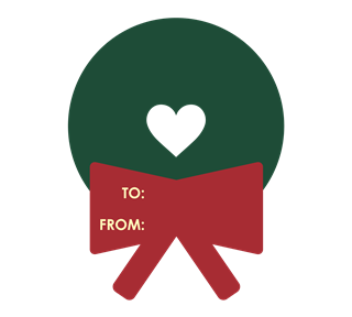 Vintage Christmas Wreath Sticker