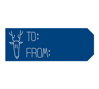 Christmas Line Drawings Reindeer Gift Tag Sticker