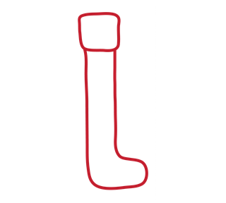 Line Drawing Christmas Stocking Sticker