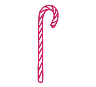 Chritsmas Candy Cane Sticker