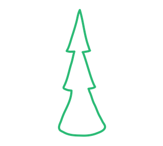 3-Points Christmas Tree Sticker