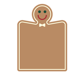 Gingerbread Tall Christmas Tag Sticker