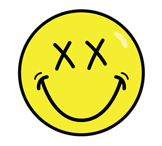 Smiley X'ed Out Sticker
